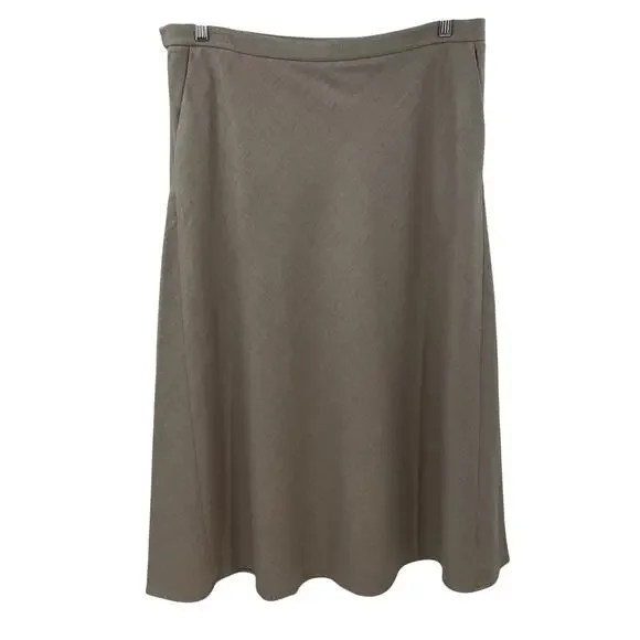 NWT Lilysilk Mottled Silk Wool A Line Skirt Pebble 16 - Picture 6 of 16